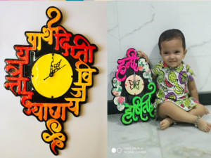 Calligraphy wall Clock for home decor